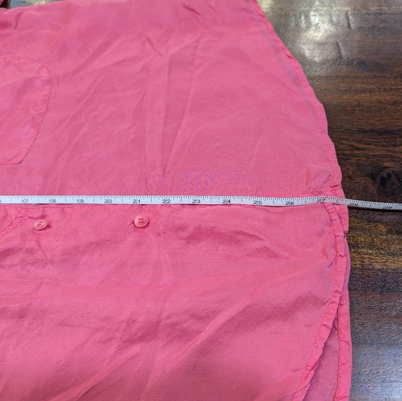 Vintage Neon Pink 100% Silk Shirt Size Large - Picture 7 of 8